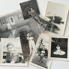 Vintage B&W Snapshot Photograph Lot of 8 Beautiful Young Women Mid Century picture
