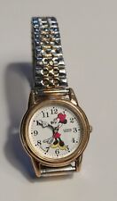 Vintage Gold Tone Lorus Minnie Mouse Watch W/ Flexible Metal Band picture