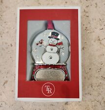 NEW Things Remembered Snowglobe Snowman Shinny Silver Ornament Brand New picture