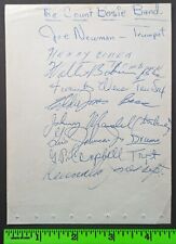 Vintage 1950s-60s Count Bosie Band Members Signatures Signed Paper picture