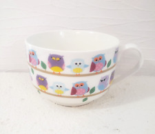 Ciroa Owls on Branches Microwave Fine Porcelain Soup Fruit Cereal Mug Bowl 28oz picture
