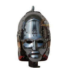 Royal Medieval 18GA Steel MONGOLIAN Warrior Helmet Face Plate Helmet picture