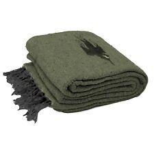 Olive Green Mexican Blanket | Thunderbird Yoga Blanket | Home Throw Blanket picture