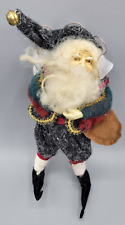 Vintage Santa Claus Elf Fairy Wings Handmade Doll Posable Christmas Ornament picture