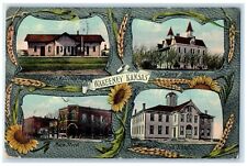 1909 Main Street Trego County Court House Wakeeney Kansas KS Multiview Postcard picture