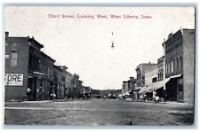 1911 Third Street From West Dirt Road Horse Carriage West Liberty Iowa Postcard picture
