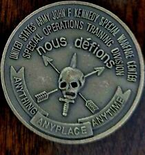 US Army John F. Kennedy Special Warfare Center Nous Defions Challenge Coin picture