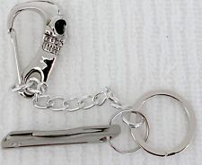 Blacks: Hand Crafted Titanium Skull Mini Knife Keychain picture