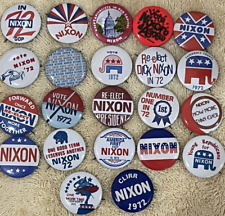 LOT OF 22 - Unusual Rare Richard Nixon 1972 President Campaign Button Pins picture