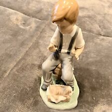 Vintage NAO by LLADRO Boy With Dog Homesick Friend - 7 inches Tall picture