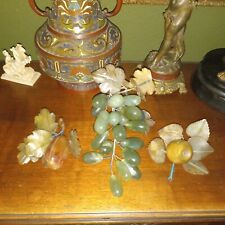 Vintage Green Jade Grape Cluster With Leaves picture
