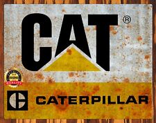 Cat - Caterpillar - Distressed Vintage Look - Metal Sign 11 x 14 picture
