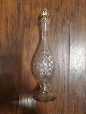 Vintage Clear Glass Swirl Perfume Bottle 9 1/2