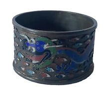 Vintage Champleve Cloisonne Enamel Dragon Napkin Ring Brass Chinese picture