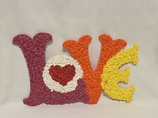 Vintage 1960’s 1970’s Groovy Love Melted Plastic Popcorn Wall Art Hanging Decor picture