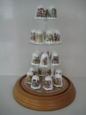 24  X  ROYAL GRAFTON BONE CHINA THIMBLES FLOWER FAIRY ALPHABET COLLECTION & DOME picture