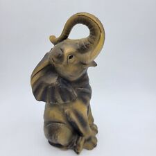 Rare Vintage Ucagco Japan Ceramic Elephant Sitting With Trunk Up  Figurine 9 Inc picture