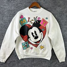 Vintage 80’s Disney Mickey Mouse Sweatshirt Adult Large White picture