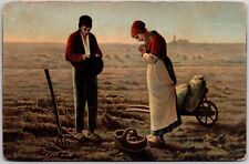 1906 The Angelus Painting by Jean-François Millet Posted Postcard picture