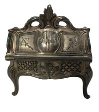 Antique French Art Nouveau Pewter Trinket Jewelry Box-Secretary Shape-6x4x3” picture