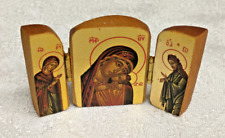 Vintage Miniature Religious Three Panel Christian Portable Shrine 2