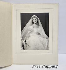 Lot of 5 Vintage Wedding Photos Snapshots Folder Mounted B&W Black & White  GC picture