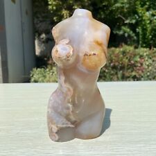 3.1LB7.1'' Natural Flower Agate Lady Body Quartz Statue Crystal Healing Reiki picture