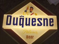 vintage Duquesne Pilsner Beer sign 1950s lighted  21” wide 20” high working  picture