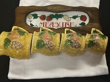 Vintage 50’s/60’s Ceramic Strawberry Measuring Cups With Hook Holder Rare Find picture