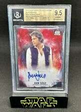 2021 Topps Chrome Star Wars Galaxy HARRISON FORD Auto Red  /5 SSP BGS 9.5 picture