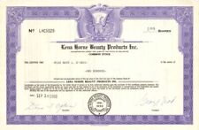 Lena Horne Beauty Products, Inc. - 1960-1963 dated Entertainment Stock Certifica picture