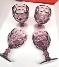 Set 4 Vintage Imperial PROVINCIAL Purple Goblets Thumbprint 5 3/4” Glasses  picture