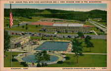 Postcard: K-34 LEGION POOL WITH CIVIC AUDITORIUM AND J. FRED JOHNSON P picture