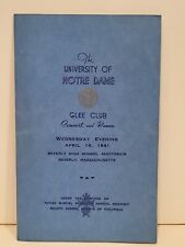 1941 University of Notre Dame Glee Club Concert Program Beverly High School MA picture