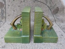 1941 Vintage Roseville Bushberry Bookends Green  #9 picture