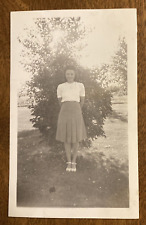 1940s Beautiful Attractive Woman Smiling Fashion High Heels Skirt Photo P10s5 picture