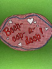 Y2K VTG Betty Boop Embroidered Red Checkered Plush Lip Pillow Boop Oop Doop 12” picture