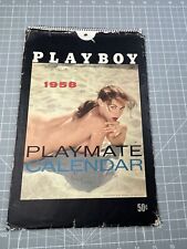 Vintage 1958 Playboy Playmate Wall Pin Up Girls Calendar In Sleeve picture