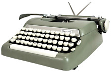 1963 SMITH-CORONA Sterling Portable Manual Typewriter Spring Green & Travel Case picture