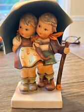 Hummel Figurine Stormy Weather Boy & Girl Umbrella #71 with vintage W Germany picture