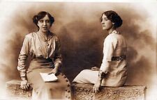 Two Seated Women Real Photo Postcard rppc picture