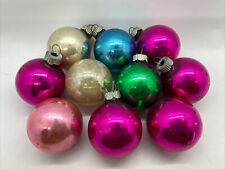 Lot of 10 Vintage Christmas Tree Glass Ball Ornaments Shiny Brite picture