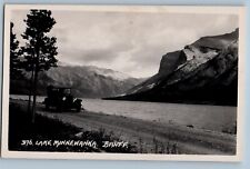 Banff Alberta Canada Postcard Lake Minnewanka Byron Harmon c1930's RPPC Photo picture