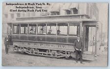 Independence Iowa IA Postcard Rush Park St. Ry Exterior Streetcar c1905 Vintage picture