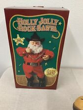1999 Holly Jolly Rock Santa Animated Dancing Cowboy Alan Jackson in Box - WORKS  picture
