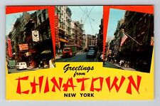 New York City NY,, Chinatown, c1980 Vintage Souvenir Postcard picture
