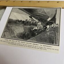 Antique 1909 Image: Under the Hull of French Military Dirigible La Republique picture
