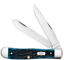 Case xx Trapper 51850 Peach Seed Mediterranean Blue Bone Stainless Pocket Knife picture