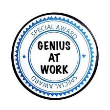 Genius At Work Award Fridge Magnet Creative Child Gift Encouraging Fun 1” M96-26 picture