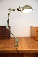 Vintage Industrial Light Fostoria Drafting Lamp Articulating Arm Green task shop picture